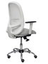 Chaise Cilanco Synchro 3 positions tissu Gris clair Maille Blanc Structure chromée Accoudoir 1D Sans appui-tête Roulettes pour moquette