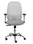 Chaise Cilanco Synchro 3 positions tissu Gris clair Maille Blanc Structure chromée Accoudoir 1D Sans appui-tête Roulettes pour moquette