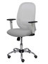 Chaise Cilanco Synchro 3 positions tissu Gris clair Maille Blanc Structure chromée Accoudoir 1D Sans appui-tête Roulettes pour moquette