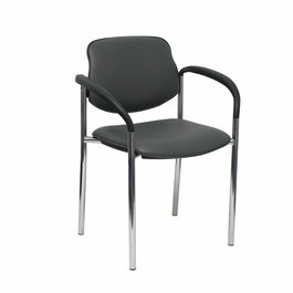 Chaise Styl Fixe/Sans mécanisme Cuir écologique Gris foncé Non applicable Accoudoirs fixes Sans appui-tête Sans roulettes