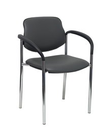 Chaise Styl Fixe/Sans mécanisme Cuir écologique Gris foncé Non applicable Accoudoirs fixes Sans appui-tête Sans roulettes