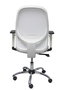 Chaise Cilanco Synchro 3 positions cuir écologique Blanc Structure chromée Accoudoir 1D Sans appui-tête Roulettes pour moquette