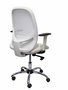 Chaise Cilanco Synchro 3 positions cuir écologique Blanc Structure chromée Accoudoir 1D Sans appui-tête Roulettes pour moquette
