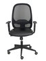Chaise Cilanco Synchro 3 positions cuir écologique Noir Base en nylon noir Accoudoir 1D Sans appui-tête Roulettes pour moquette