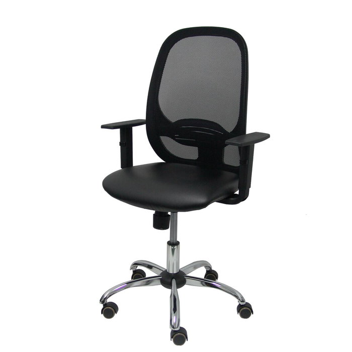 PIQUERAS Y CRESPO Chaise Cilanco Synchro Noir avec accoudoirs 1D et structure chromée