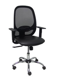 PIQUERAS Y CRESPO Chaise Cilanco Synchro Noir avec accoudoirs 1D et structure chromée