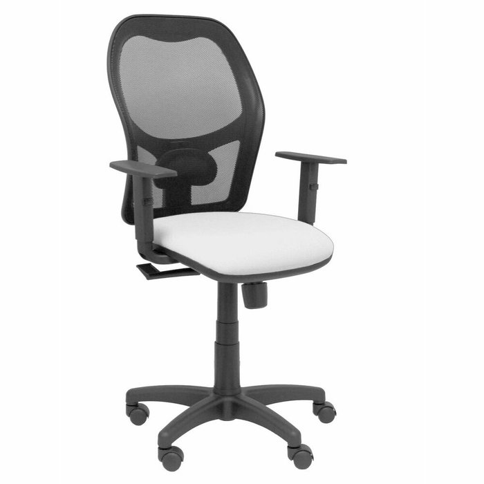 PIQUERAS Y CRESPO Chaise de bureau Alocén Synchro Blanc et Noir avec accoudoirs 1D
