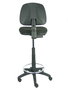 Tabouret Taburete Isso Contact permament de base Tissu Noir Structure polyamide noire Sans accoudoirs Sans appui-tête Roulettes en nylon 50 mm