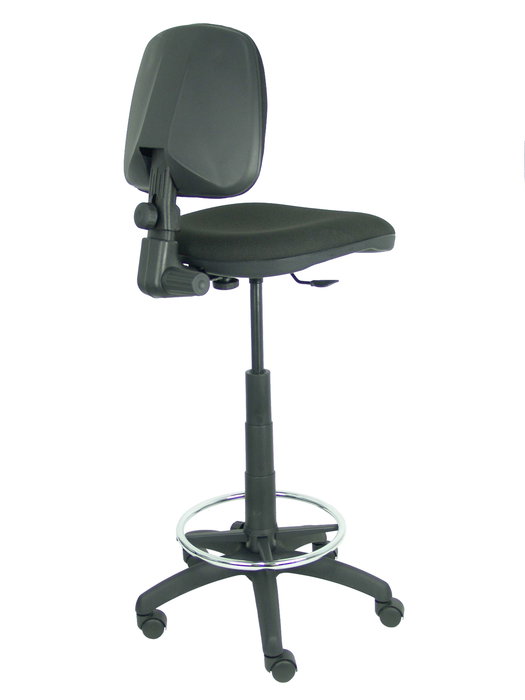 Tabouret Taburete Isso Contact permament de base Tissu Noir Structure polyamide noire Sans accoudoirs Sans appui-tête Roulettes en nylon 50 mm