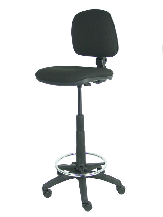 Tabouret Taburete Isso Contact permament de base Tissu Noir Structure polyamide noire Sans accoudoirs Sans appui-tête Roulettes en nylon 50 mm