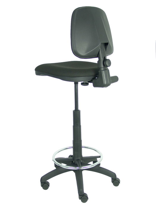 Tabouret Taburete Isso Contact permament de base Tissu Noir Structure polyamide noire Sans accoudoirs Sans appui-tête Roulettes en nylon 50 mm