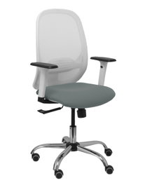 PIQUERAS Y CRESPO Chaise Cilanco Synchro Gris et Blanc avec structure chromée