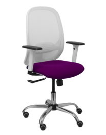 PIQUERAS Y CRESPO Chaise Cilanco Synchro Pourpre et Blanc avec structure chromée