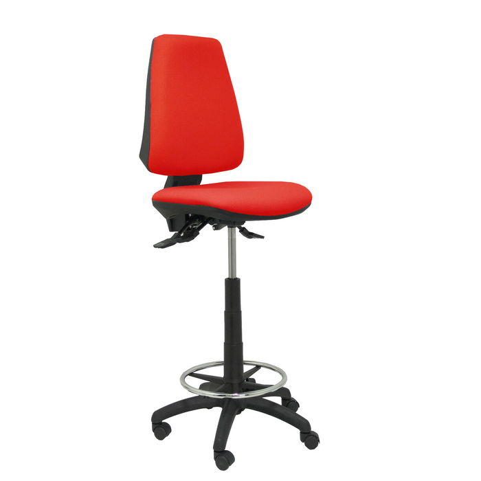 Tabouret Taburete Elche Asynchrone Tissu Rouge Structure polyamide noire Sans accoudoirs Sans appui-tête Roulettes en nylon 50 mm Tabouret Taburete Elche Asynchrone Tissu Rouge Structure polyamide noire Sans accoudoirs Sans appui-tête Roulettes en nylon 50 mm