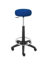 Tabouret Tolosa Pivotant Tissu Non applicable Maille Bleu foncé Structure polyamide noire Sans accoudoirs Sans appui-tête Roulettes en nylon 50 mm