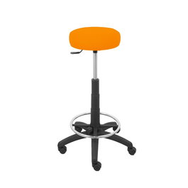 Tabouret Tolosa Pivotant Tissu Non applicable Maille Orange Structure polyamide noire Sans accoudoirs Sans appui-tête Roulettes en nylon 50 mm