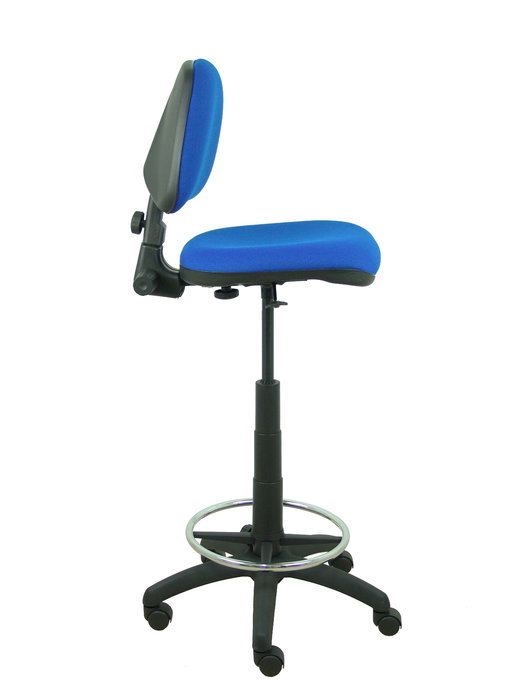 Tabouret Taburete Isso Contact permament de base Tissu Bleu Structure polyamide noire Sans accoudoirs Sans appui-tête Roulettes en nylon 50 mm