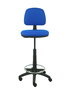 Tabouret Taburete Isso Contact permament de base Tissu Bleu Structure polyamide noire Sans accoudoirs Sans appui-tête Roulettes en nylon 50 mm