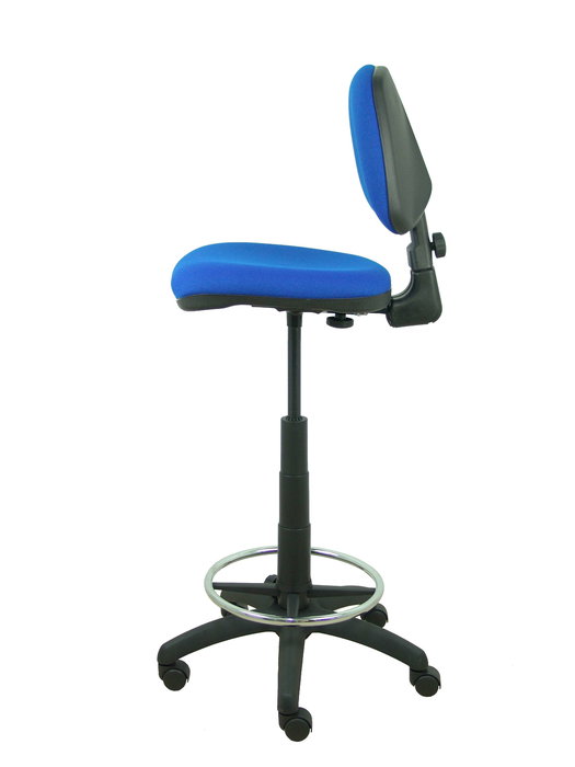 Tabouret Taburete Isso Contact permament de base Tissu Bleu Structure polyamide noire Sans accoudoirs Sans appui-tête Roulettes en nylon 50 mm