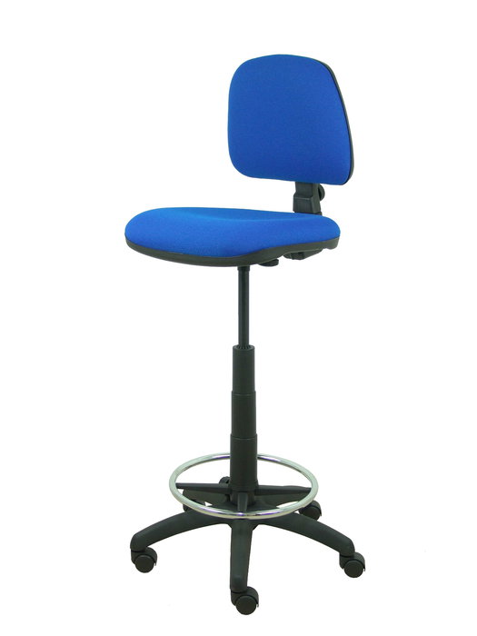 Tabouret Taburete Isso Contact permament de base Tissu Bleu Structure polyamide noire Sans accoudoirs Sans appui-tête Roulettes en nylon 50 mm