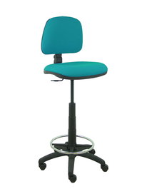 Tabouret Taburete Isso Contact permament de base Tissu Turquoise Structure polyamide noire Sans accoudoirs Sans appui-tête Roulettes en nylon 50 mm