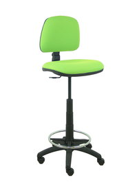 Tabouret Taburete Isso Contact permament de base Tissu Vert pistache Structure polyamide noire Sans accoudoirs Sans appui-tête Roulettes en nylon 50 mm