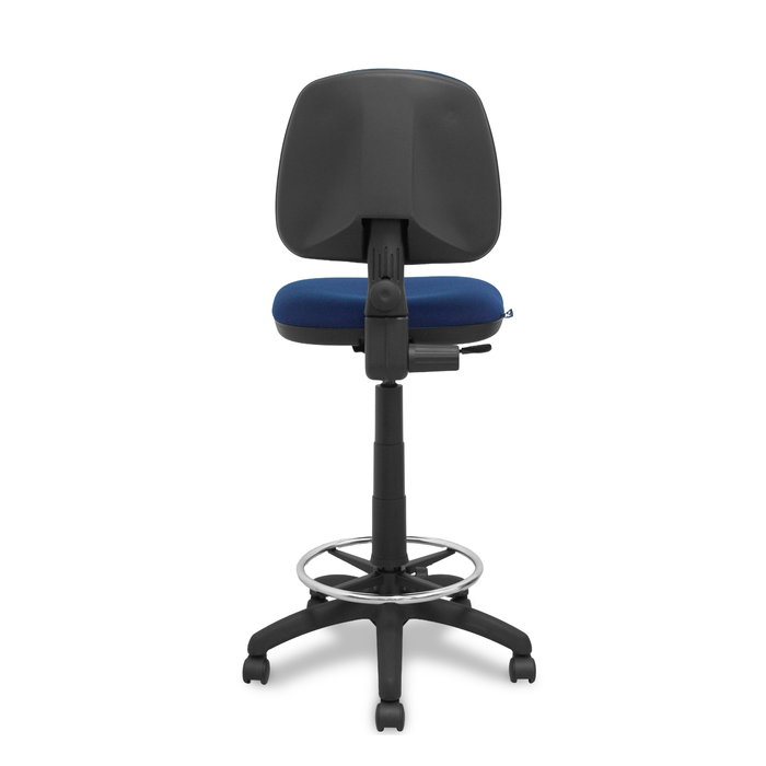 Tabouret Taburete Isso Contact permament de base Tissu Bleu foncé Structure polyamide noire Sans accoudoirs Sans appui-tête Roulettes en nylon 50 mm