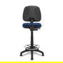 Tabouret Taburete Isso Contact permament de base Tissu Bleu foncé Structure polyamide noire Sans accoudoirs Sans appui-tête Roulettes en nylon 50 mm