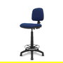 Tabouret Taburete Isso Contact permament de base Tissu Bleu foncé Structure polyamide noire Sans accoudoirs Sans appui-tête Roulettes en nylon 50 mm