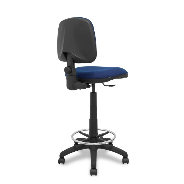 Tabouret Taburete Isso Contact permament de base Tissu Bleu foncé Structure polyamide noire Sans accoudoirs Sans appui-tête Roulettes en nylon 50 mm