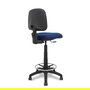 Tabouret Taburete Isso Contact permament de base Tissu Bleu foncé Structure polyamide noire Sans accoudoirs Sans appui-tête Roulettes en nylon 50 mm