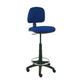 PIQUERAS Y CRESPO Tabouret Isso Contact bleu foncé en tissu et PVC