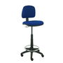 Tabouret Taburete Isso Contact permament de base Tissu Bleu foncé Structure polyamide noire Sans accoudoirs Sans appui-tête Roulettes en nylon 50 mm