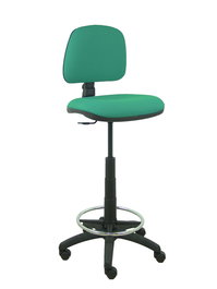 Tabouret Taburete Isso Contact permament de base Tissu Vert émeraude Structure polyamide noire Sans accoudoirs Sans appui-tête Roulettes en nylon 50 mm