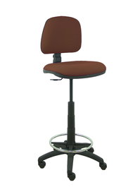 Tabouret Taburete Isso Contact permament de base Tissu Marron foncé Structure polyamide noire Sans accoudoirs Sans appui-tête Roulettes en nylon 50 mm