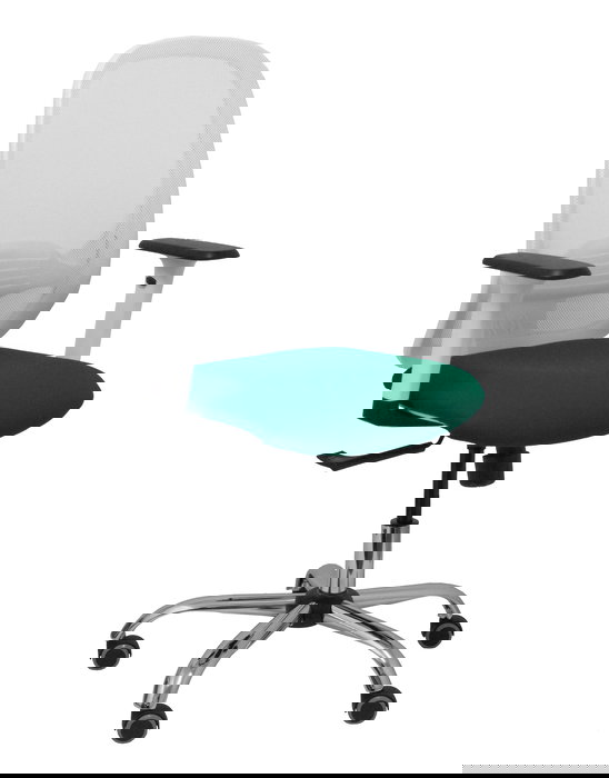 Chaise Cilanco Synchro 3 positions tissu Vert foncé Maille Blanc Structure chromée Accoudoir 1D Sans appui-tête Roulettes pour moquette Chaise Cilanco Synchro 3 positions tissu Vert foncé Maille Blanc Structure chromée Accoudoir 1D Sans appui-tête Roulettes pour moquette