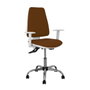 PIQUERAS Y CRESPO Chaise de bureau Elche, tissu marron foncé, mécanisme asynchrone