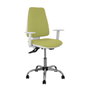 PIQUERAS Y CRESPO Chaise de bureau Elche, tissu vert olive, mécanisme asynchrone