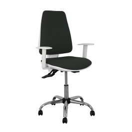 PIQUERAS Y CRESPO Chaise de bureau Elche, tissu noir, accoudoirs blancs