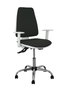 PIQUERAS Y CRESPO Chaise de bureau Elche, tissu noir, accoudoirs blancs