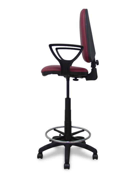 Tabouret Aýna taburete Contact permament de base Cuir écologique Bordeaux Structure polyamide noire Accoudoirs fixes Sans appui-tête Roulettes en nylon 50 mm Tabouret Aýna taburete Contact permament de base Cuir écologique Bordeaux Structure polyamide noire Accoudoirs fixes Sans appui-tête Roulettes en nylon 50 mm