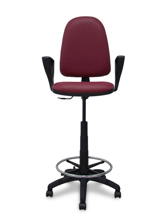 Tabouret Aýna taburete Contact permament de base Cuir écologique Bordeaux Structure polyamide noire Accoudoirs fixes Sans appui-tête Roulettes en nylon 50 mm Tabouret Aýna taburete Contact permament de base Cuir écologique Bordeaux Structure polyamide noire Accoudoirs fixes Sans appui-tête Roulettes en nylon 50 mm
