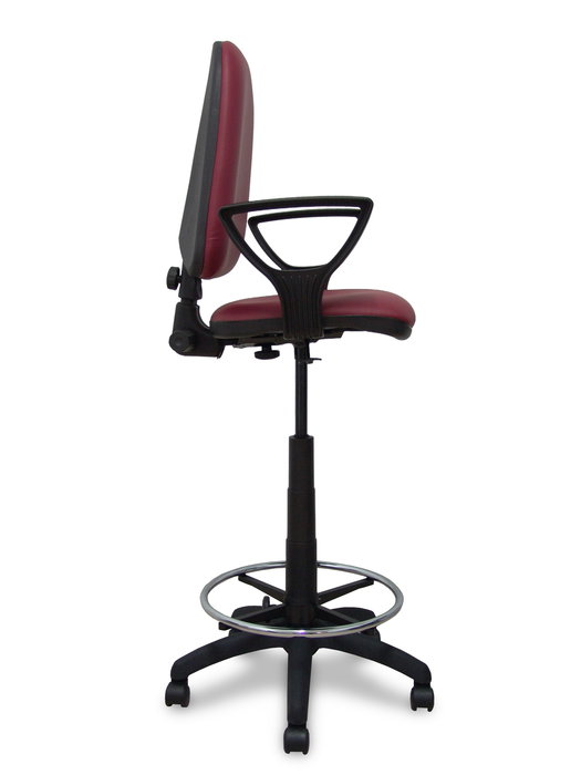 Tabouret Aýna taburete Contact permament de base Cuir écologique Bordeaux Structure polyamide noire Accoudoirs fixes Sans appui-tête Roulettes en nylon 50 mm Tabouret Aýna taburete Contact permament de base Cuir écologique Bordeaux Structure polyamide noire Accoudoirs fixes Sans appui-tête Roulettes en nylon 50 mm