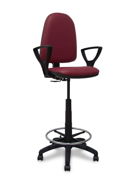 Tabouret Aýna taburete Contact permament de base Cuir écologique Bordeaux Structure polyamide noire Accoudoirs fixes Sans appui-tête Roulettes en nylon 50 mm Tabouret Aýna taburete Contact permament de base Cuir écologique Bordeaux Structure polyamide noire Accoudoirs fixes Sans appui-tête Roulettes en nylon 50 mm