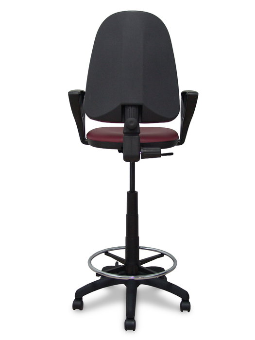 Tabouret Aýna taburete Contact permament de base Cuir écologique Bordeaux Structure polyamide noire Accoudoirs fixes Sans appui-tête Roulettes en nylon 50 mm Tabouret Aýna taburete Contact permament de base Cuir écologique Bordeaux Structure polyamide noire Accoudoirs fixes Sans appui-tête Roulettes en nylon 50 mm