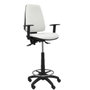 PIQUERAS Y CRESPO Tabouret Elche Asynchrone Tissu Blanc Structure Polyamide Noire Accoudoir 1D