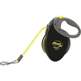 Flexi Laisse enrouleur pour chien Neon Giant GT3-210-S-NEO-12 - Sangle de 8 mètres, résistante jusqu'à 50 kg, système de freinage, boîtier néon jaune et noir