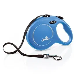 Flexi Laisse New Classic L Tape 8 m pour chien jusqu'à 50 kg avec LED Lighting System, bleu, Réf. CL30T8-251-BL-20