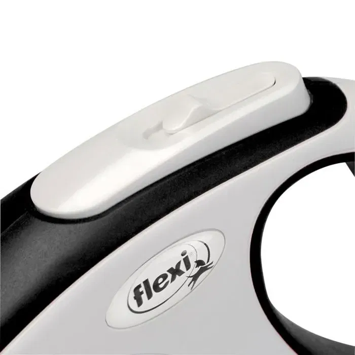 Kerbl Laisse Flexi NewConfort avec système de frein à course réduite, taille M 5 m max. 25 kg, noir - Composants Soft, adaptable pour système LED