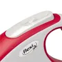 Kerbl Flexi NewConfort - Laisse à sangle extensible avec frein - Taille M, 5 m, capacité max 25 kg, rouge - Composants Soft, réglable